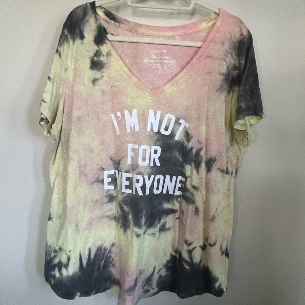 Torrid Women's Tie-Dye Graphic Tee in rose yellow and gray in size 2